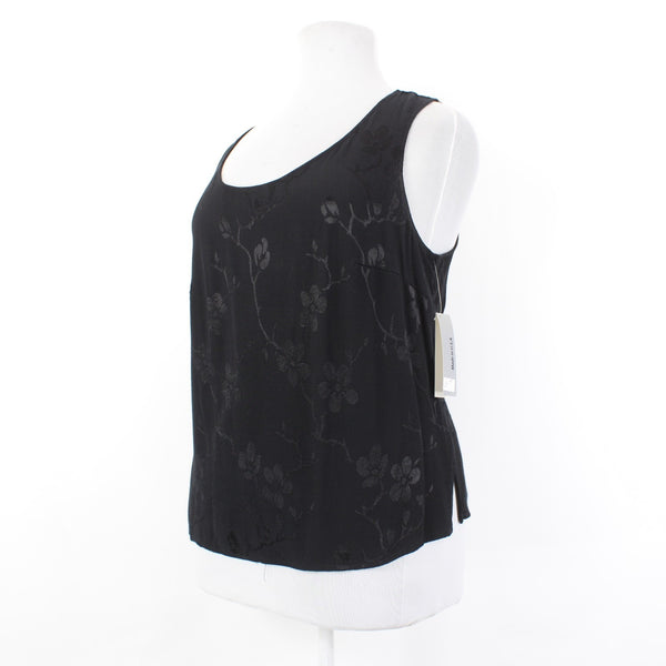 Spencer Alexis Top NEW $70 Sz 1X Black Floral Sleeveless 100% Rayon Top