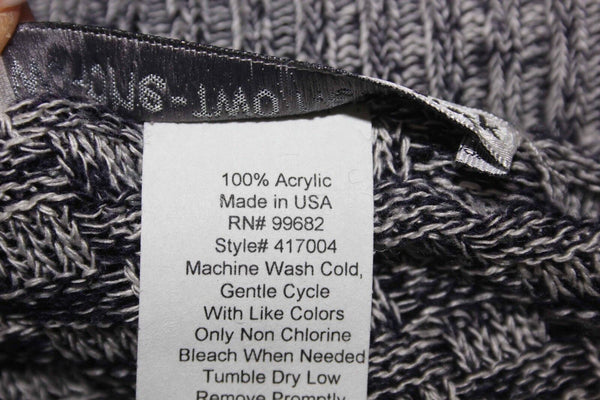 Two One Two New York Sz S Navy White Acrylic Cowl Neck 3/4 Sleeve Sweater