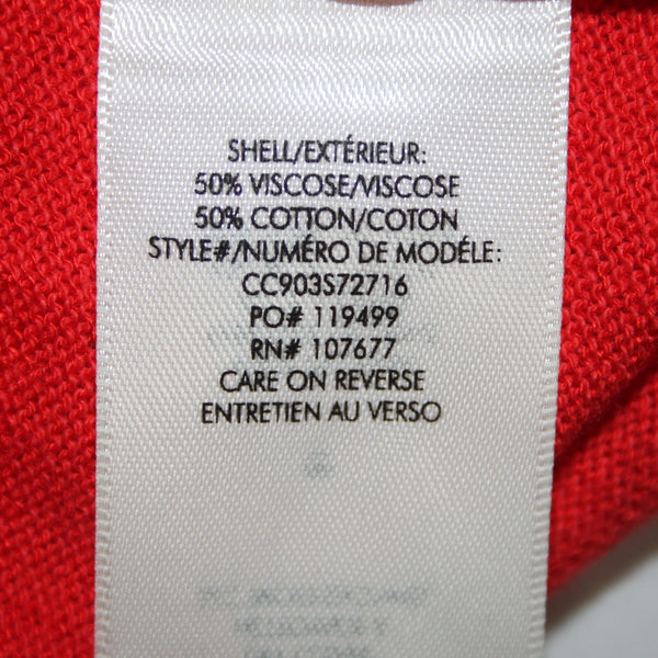Alice Olivia NEW $225 Sz L Bright Poppy Red Viscose Cotton Blend Front Tie Top