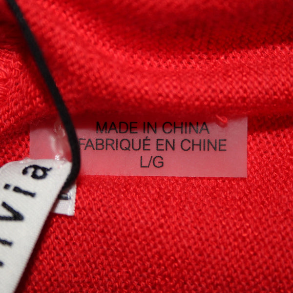 Alice Olivia NEW $225 Sz L Bright Poppy Red Viscose Cotton Blend Front Tie Top