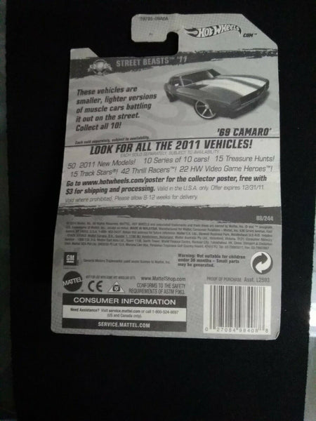 Hot Wheels Street Beasts '11 1969 Camaro Collectible Figure