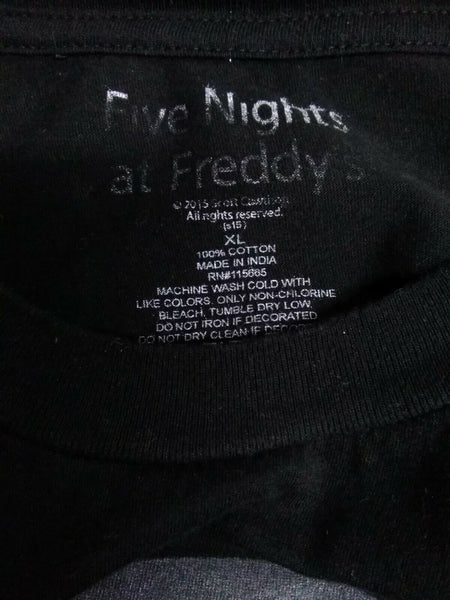 Five Nights At Freddy's Sz XL Black Multi 100% Cotton T Shirt