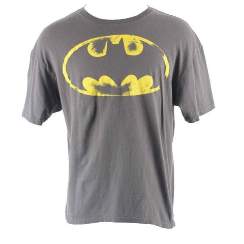 Batman Sz XL Brown Yellow Batman Logo 100% Cotton Tee Shirt