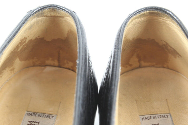 Wilkes Bashford Sz 10N Black Wingtip Leather Oxford Shoes