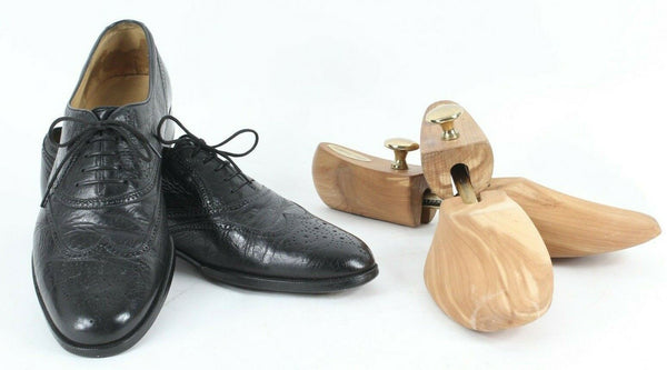 Wilkes Bashford Sz 10N Black Wingtip Leather Oxford Shoes