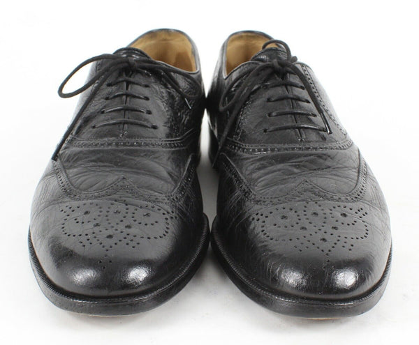 Wilkes Bashford Sz 10N Black Wingtip Leather Oxford Shoes