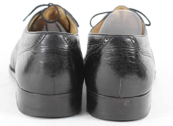 Wilkes Bashford Sz 10N Black Wingtip Leather Oxford Shoes