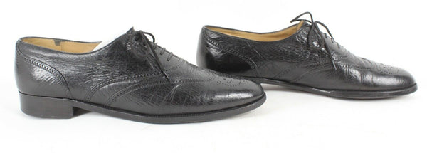Wilkes Bashford Sz 10N Black Wingtip Leather Oxford Shoes