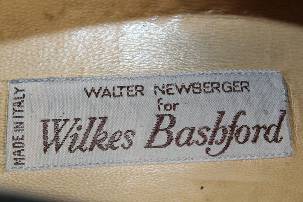 Wilkes Bashford Sz 10N Black Wingtip Leather Oxford Shoes