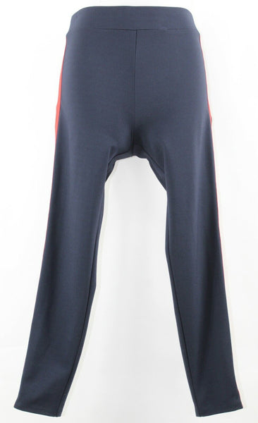 Ann Taylor NEW $79 MP x 25" Navy Red Side Stripe Rayon Nylon Blend Pant