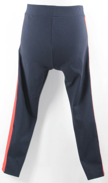 Ann Taylor NEW $79 MP x 25" Navy Red Side Stripe Rayon Nylon Blend Pant