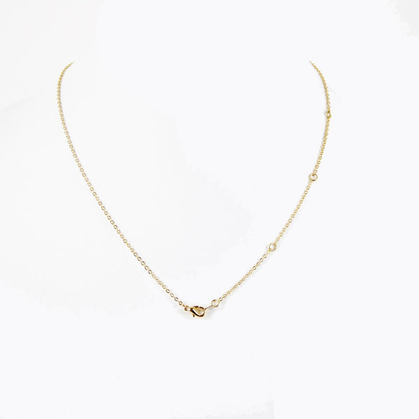 KELLY Name Goldtone Rhinestone 14.5" w 4.5" Multi Ring Ext Necklace