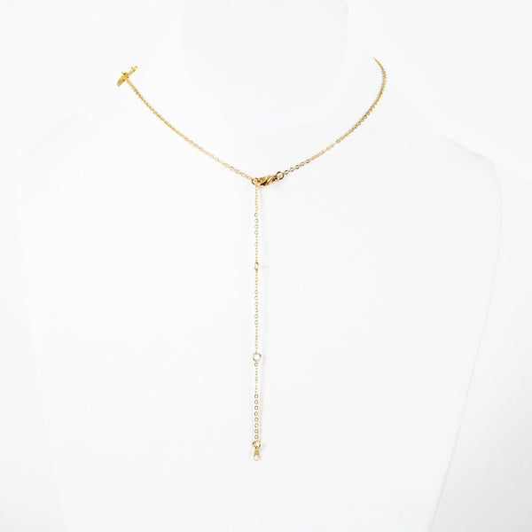 KELLY Name Goldtone Rhinestone 14.5" w 4.5" Multi Ring Ext Necklace