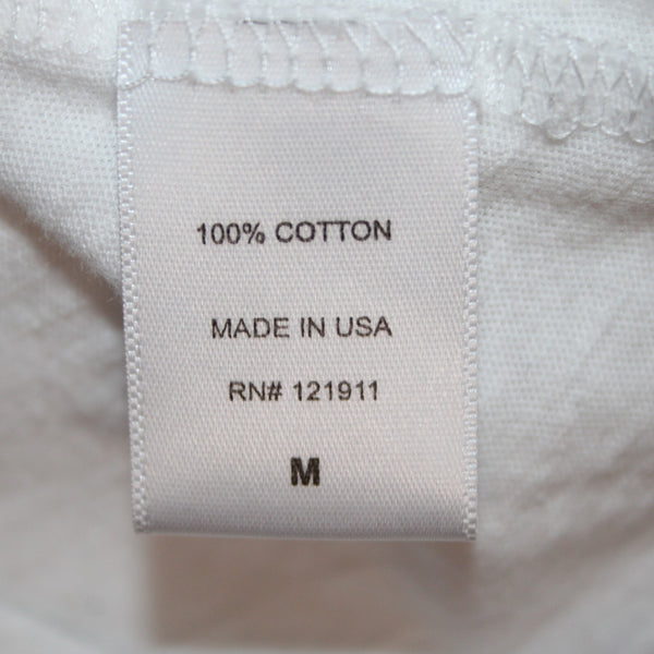 LNA Top Sz M White Round Strappy Neckline Long Sleeve 100% Cotton Top