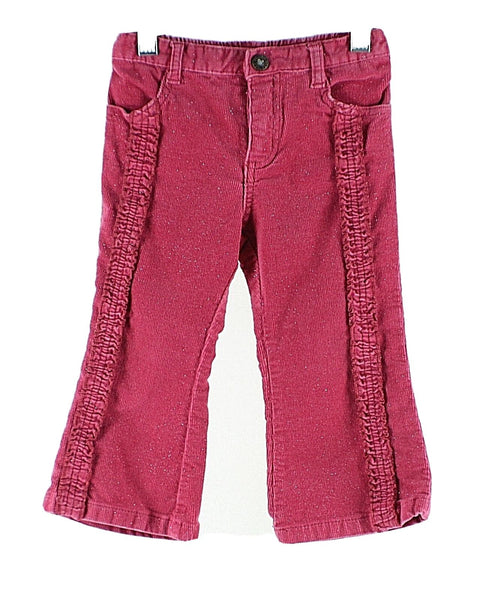 Place 24m x 12 Pink Sparkles Corduroy Ruffles Cotton Spandex Girls Boho Pant