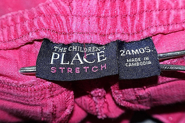 Place 24m x 12 Pink Sparkles Corduroy Ruffles Cotton Spandex Girls Boho Pant