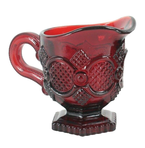 Avon Ruby Red Vintage Glass Creamer Mini Pitcher