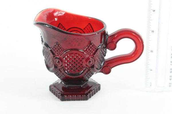 Avon Ruby Red Vintage Glass Creamer Mini Pitcher