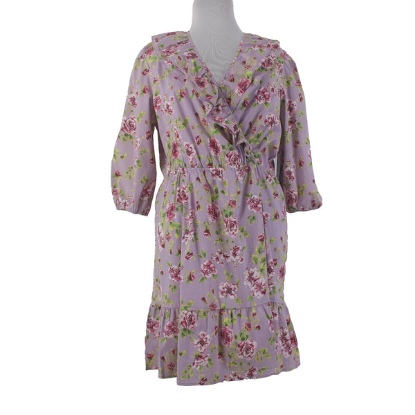 The Pioneer Woman Dress NEW Surplice Sz 1X Purple Multi Tea Garden Orchid Cotton