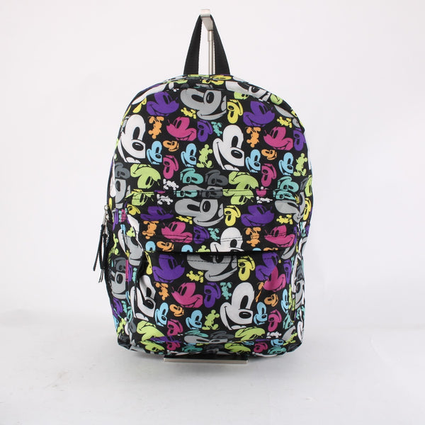 Disney Parks Backpack 16 x 10 x 4 Black Multi Color Mickey Mouse Poly Backpack