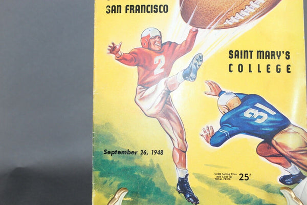 Univ. Of San Francisco Vs Saint Marys Sept. 26, 1948 Football Program