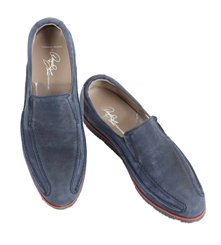 Donald J Pliner Lisa Signature PINON Sz 8 B Blue Smooth Suede Italian Flats