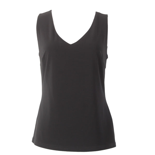 Joseph Ribkoff Top NEW $101 Sz 10 Black V Neck Polyester Elastane Top