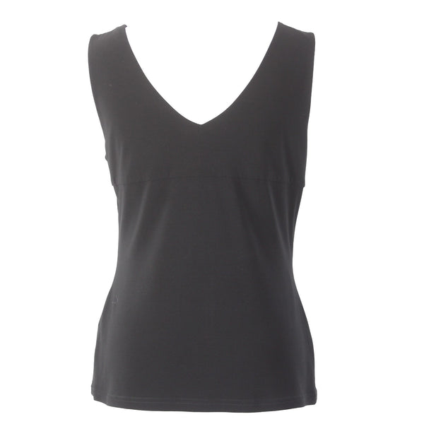 Joseph Ribkoff Top NEW $101 Sz 10 Black V Neck Polyester Elastane Top