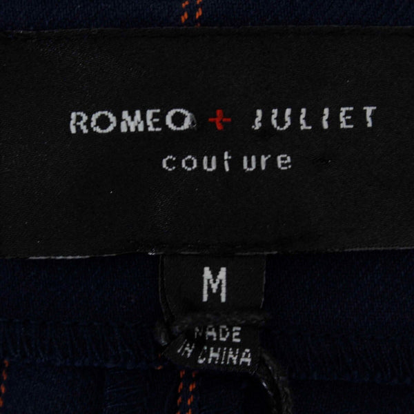 Romeo Juliet Couture NEW $185 Sz M Navy Blue Apricot Poly Blend Woven Jumpsuit