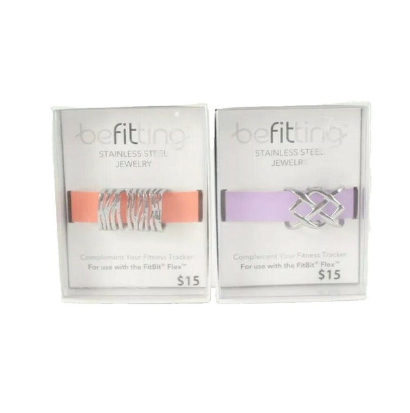 Befitting NEW $30 Pair Stainless Steel Weave Zebra Fitness Trackers Bands