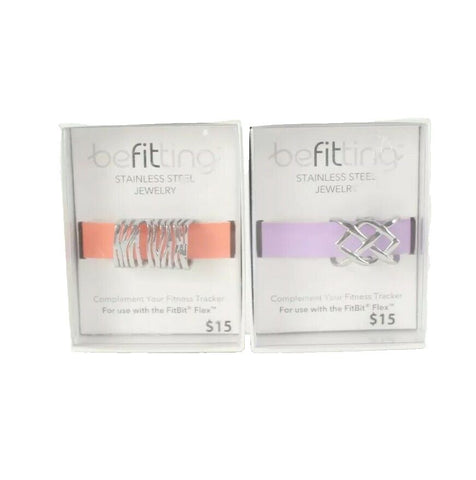 Befitting NEW $30 Pair Stainless Steel Weave Zebra Fitness Trackers Bands