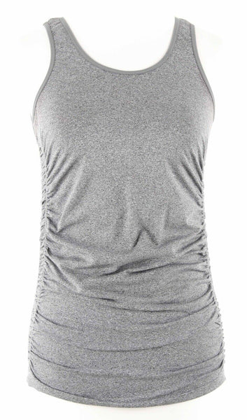 Isabel Maternity Sz S M Gray Nylon Blend Smocked Ruched Sides Top