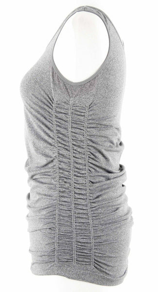 Isabel Maternity Sz S M Gray Nylon Blend Smocked Ruched Sides Top