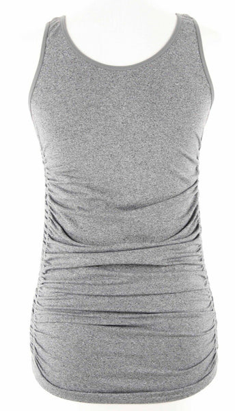 Isabel Maternity Sz S M Gray Nylon Blend Smocked Ruched Sides Top