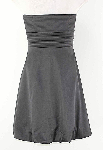 White House Black Market Sz 0 Black Strapless Poly Spandex Bubble Dress