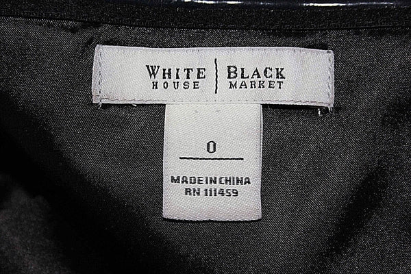White House Black Market Sz 0 Black Strapless Poly Spandex Bubble Dress
