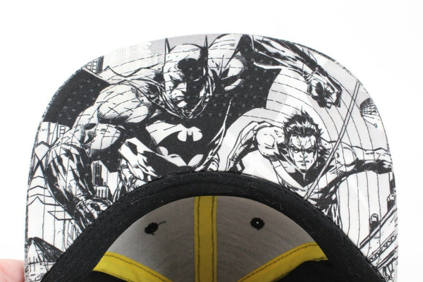 DC Comics Black White Gray Yellow Batman Emblem Acrylic Wool Poly Cap