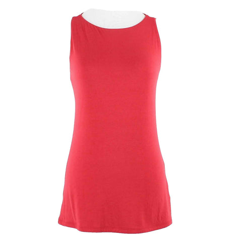 INC Sz M Red Knit Rayon Spandex Basic Layering Top
