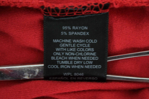 INC Sz M Red Knit Rayon Spandex Basic Layering Top