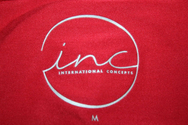 INC Sz M Red Knit Rayon Spandex Basic Layering Top