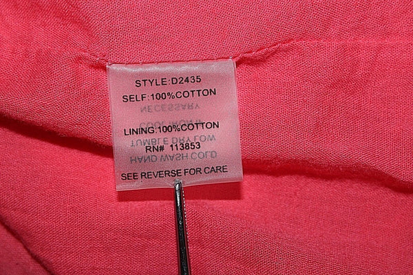 Sugar Lips Sz S Coral Orange Waterfall Ruffle Polished Cotton Back Zip Dress