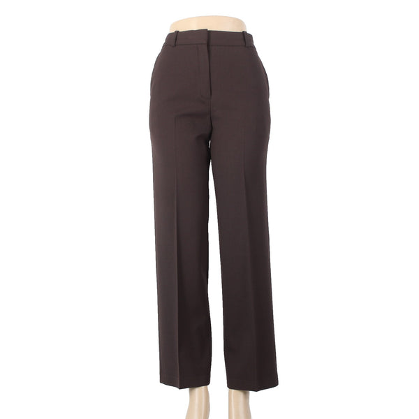 Babaton Pant Sz 4 x 30 Dark Brown Lined Hook Eye Closure Wool Elastane Pant