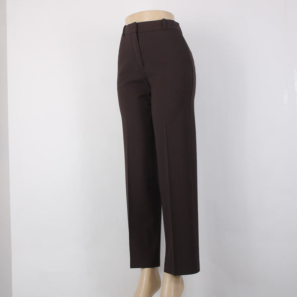 Babaton Pant Sz 4 x 30 Dark Brown Lined Hook Eye Closure Wool Elastane Pant