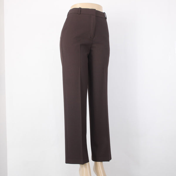 Babaton Pant Sz 4 x 30 Dark Brown Lined Hook Eye Closure Wool Elastane Pant