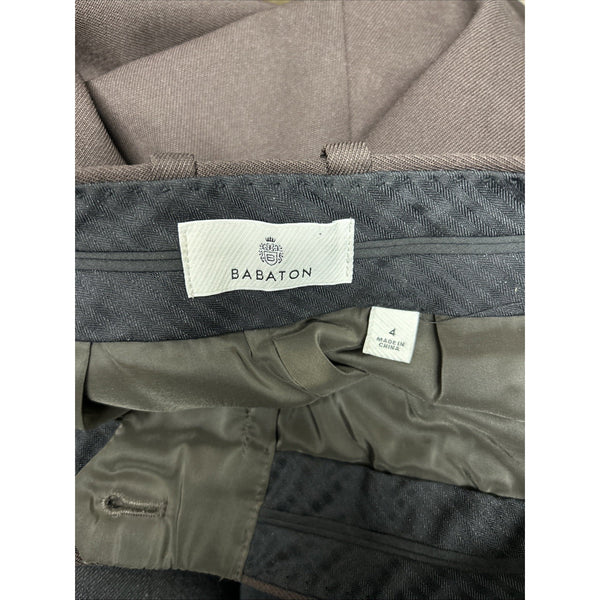 Babaton Pant Sz 4 x 30 Dark Brown Lined Hook Eye Closure Wool Elastane Pant
