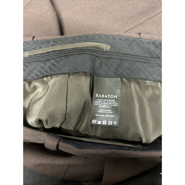 Babaton Pant Sz 4 x 30 Dark Brown Lined Hook Eye Closure Wool Elastane Pant