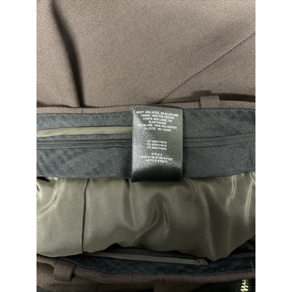 Babaton Pant Sz 4 x 30 Dark Brown Lined Hook Eye Closure Wool Elastane Pant