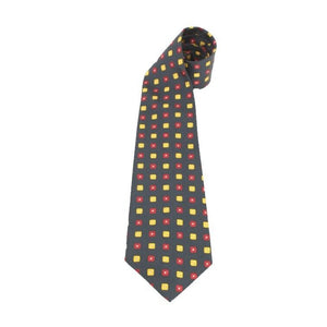 Sulka Sz 58 x 4 Navy Blue Gold Burgundy 100% Silk Men's Classic Neck Tie
