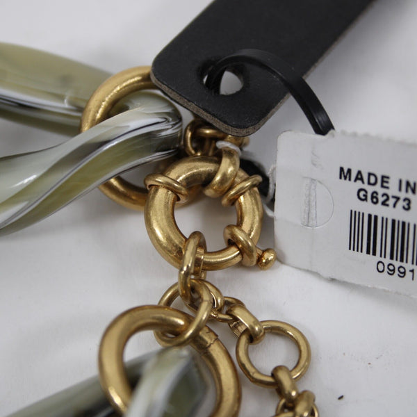 J Crew NEW $60 Gray White Tan Marbleized Chain Link Plastic 17" Necklace
