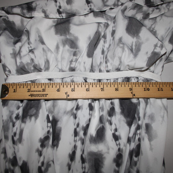 Tyche NEW $60 Sz S Grey Tie Dye Print Elastic Waist Flare Leg Polyester Jumpsuit